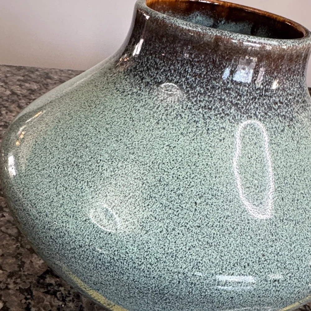 Speckled Aqua Ceramic Bud Vase NEW